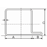 ANSCHLAGROHR L/110 4040LS (AXCXB 40X40X20X2) BLANK