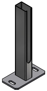 Fußplatte 150x80x300 mm Anthrazit RAL 7016 Fußplatte 150x80x300 mm Anthrazit RAL 7016
