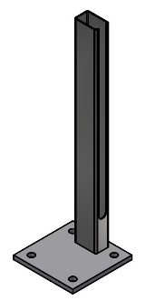 Fußplatte Sichtschutz rechts 150x150x10x490 mm Fußplatte Sichtschutz rechts 150x150x10x490 mm