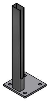 Fußplatte Sichtschutz links 150x150x10x490 mm Fußplatte Sichtschutz links 150x150x10x490 mm